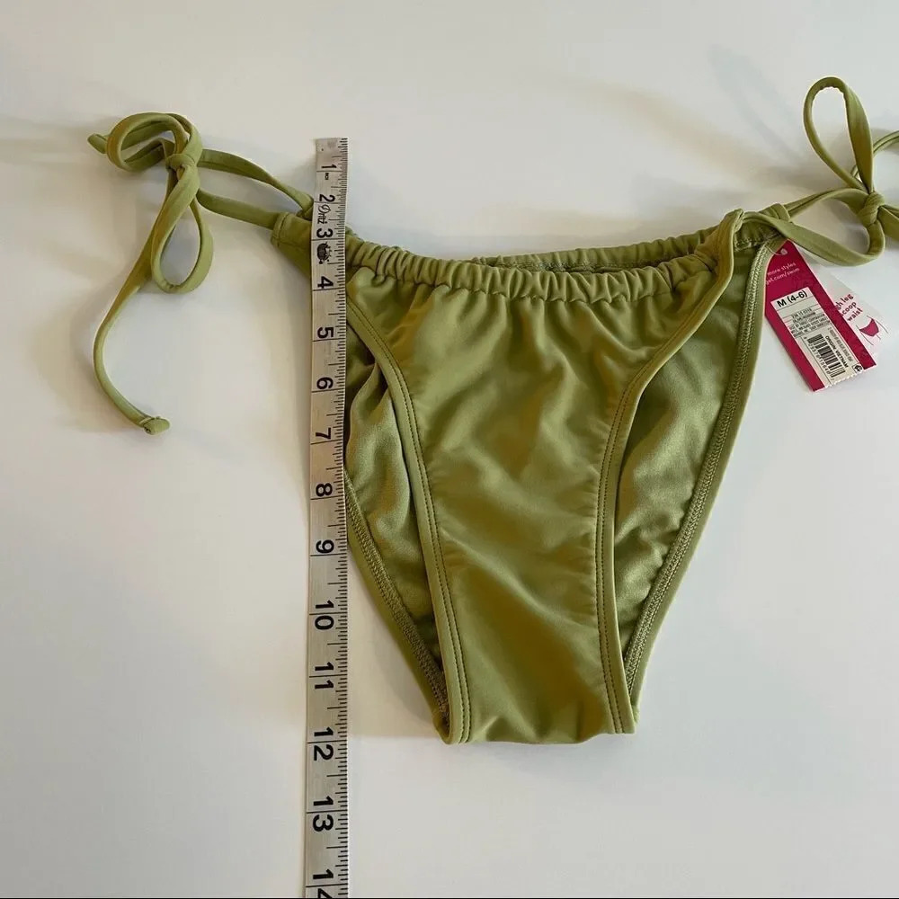 Xhilaration green high leg scoop waist bikini bottom - Picture 9 of 11